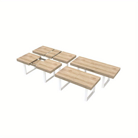Extendable Dining Room Table for 6 8 10 Modern Farmhouse Wooden Kitchen Expanding Table Long Large Expandable Dining Room Conference Table